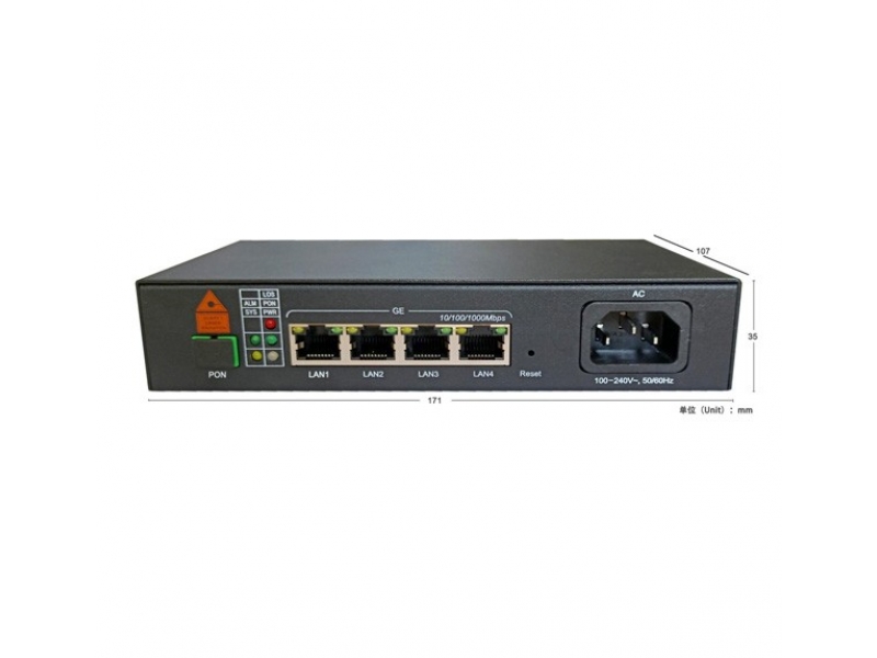 G800-04G GPON工業(yè)級ONU 內(nèi)置AC220V電源4GE四口千兆