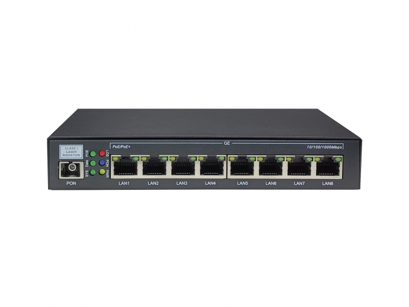 恒申 HS-EP1800-PoE八口千兆PoE EPON ONU交換機 8GE MDU